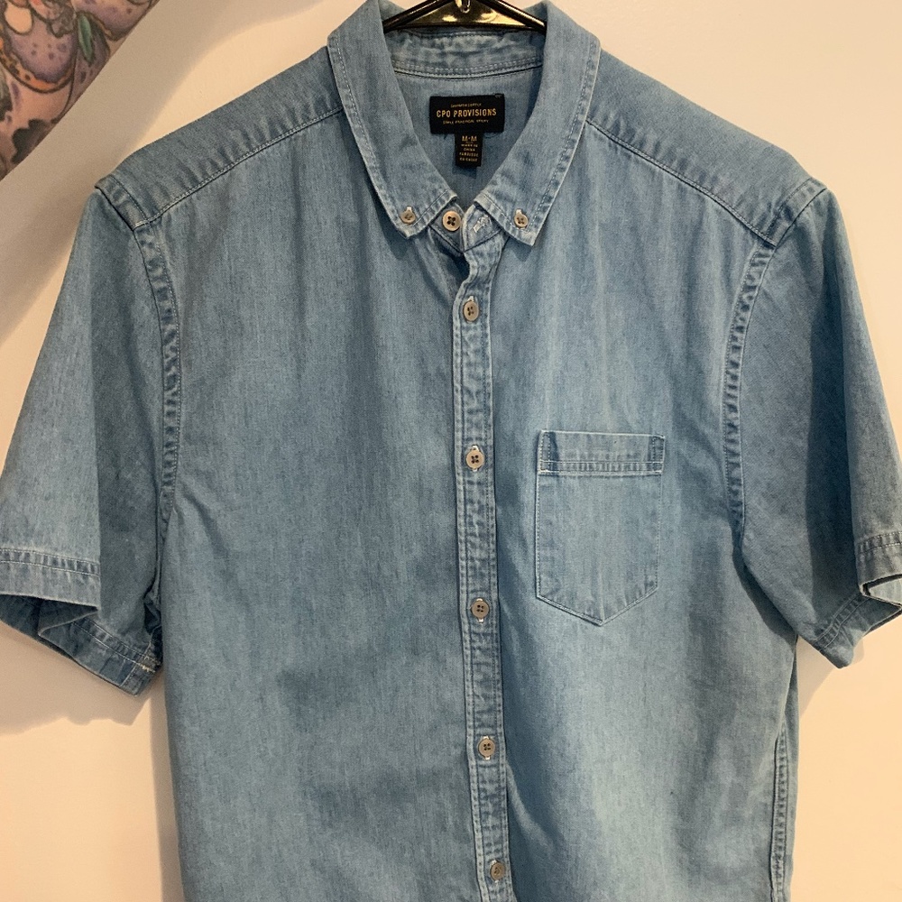 Denim Short Sleeve Button Down
